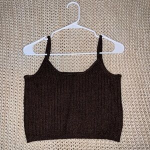 Women’s Brown Knit Tank Top
